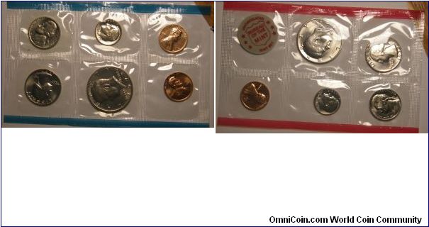 1972 MINT SET
2 Kennedy Half Dollars P and D, 2 Washington Quarters P and D, 2 Roosevelt Dimes P and D, 2 Jefferson Nickels P and D and 3 Lincoln Memorial Cents P, D and S.