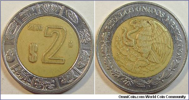 2000 Mexico, Two Pesos
