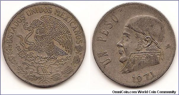 1 Peso
KM#460
9.0000 g., Copper-Nickel, 29 mm. Obv: National arms, eagle left Rev: Head left