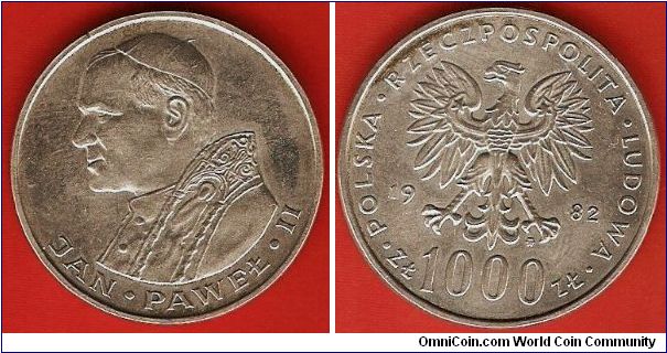 1000 zlotych
pope John Paul II
0.750 silver
