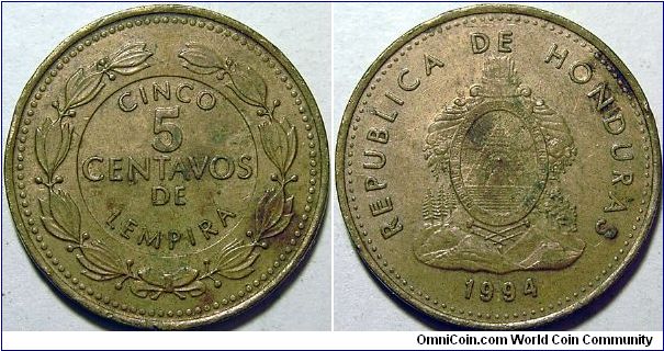 1994 Honduras, 5 Centavos