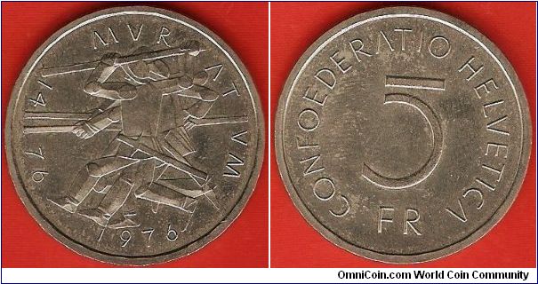 5 francs
500th anniversary - Battle of Murten
copper-nickel