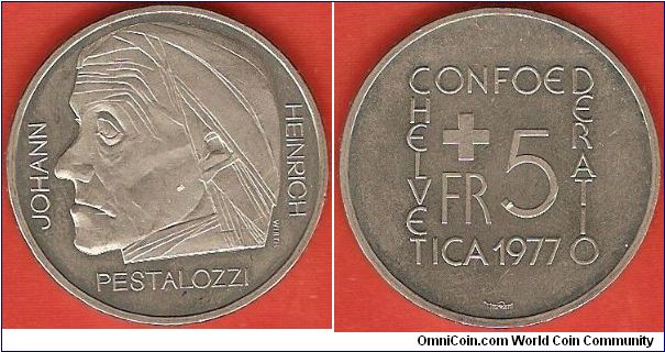5 francs
Johann Heinrich Pestalozzi
copper-nickel