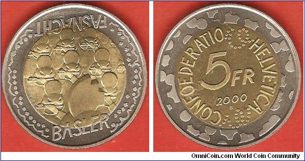 5 francs
Basler Fasnacht
bimetal coin