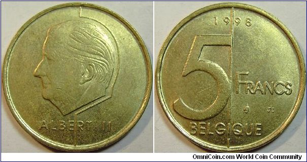 1998 Albert II, 5 Francs