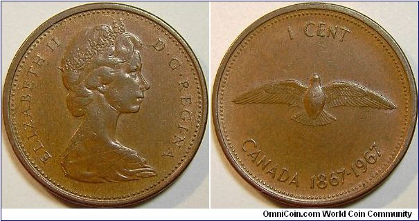 1967 Elizabeth II, 1 Cent