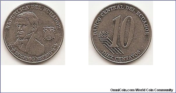 10 Centavos
KM#106
2.2400 g., Steel, 17.9 mm. Subject: Eugenio Espejo Obv: Bust 3/4 left and arms Rev: Denomination Edge: Plain