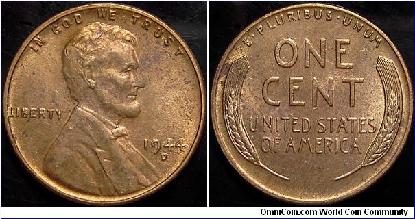1944D Lincoln, One Cent