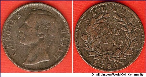 Sarawak
1 cent
Charles Brooke, Rajah
bronze