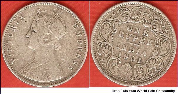 British India
1 rupee
Victoria, empress
crowned head
Bombay Mint
0.917 silver