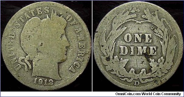 1912D Barber, One Dime