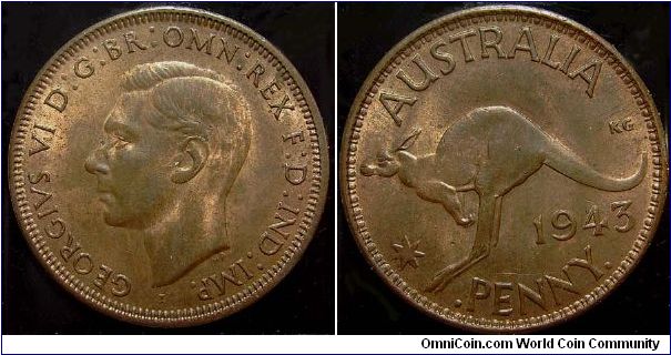 1943I George VI, One Penny, Doubled Die Obverse, Doubled Die Reverse, Nice Separation/Knotches on most obverse and reverse devices