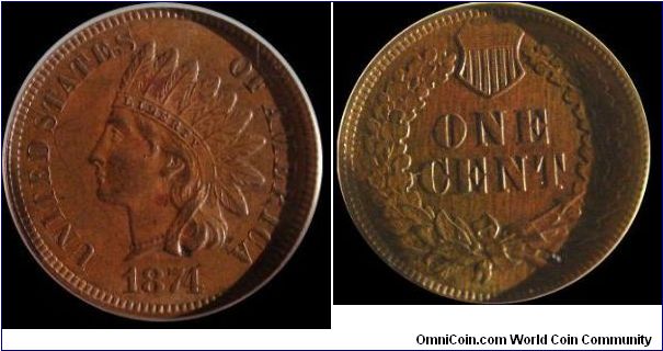 1874 Indian Head Cent