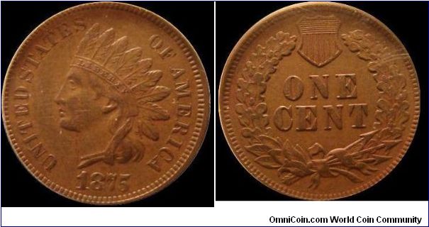 1875 Indian Head Cent