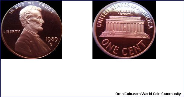 1989-S Lincoln Cent Proof Cameo