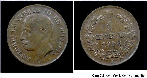Kingdom of Italy - Victor Emmanuel III - 1 CENT. Value - Copper mm. 15 gr. 1