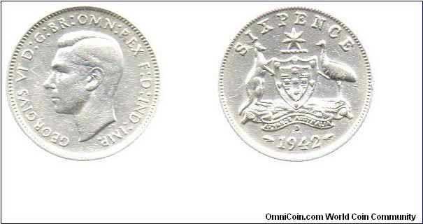 1942 sixpence