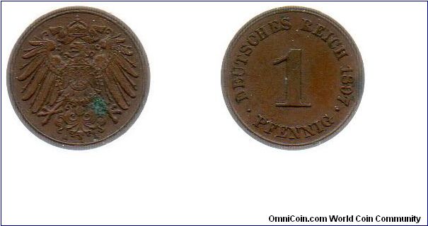 1897 1 pfennig