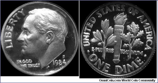 1984-S Roosevelt Dime
Prestige Proof Set