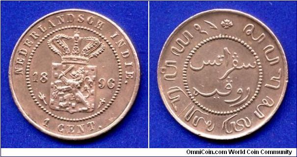 1 cent.
Netherland India.
Wilhelmina I (1890-1948).


Cu.