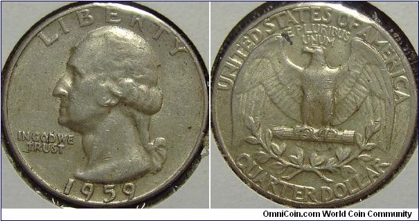 1959 Washington, Quarter Dollar