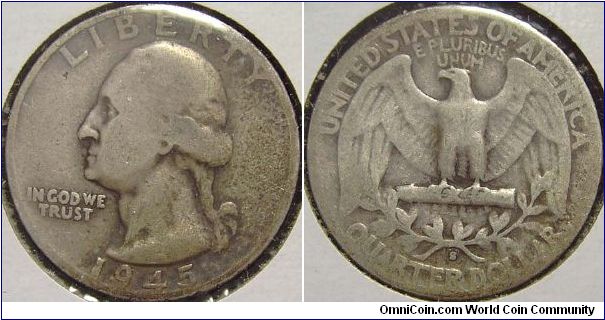 1945S Washington, Quarter Dollar