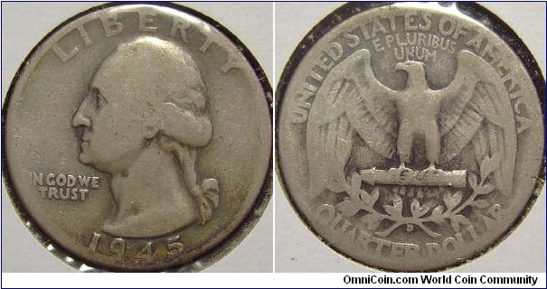 1945D Washington, Quarter Dollar