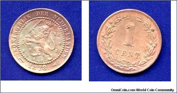 1 cent.
King William III (1849-1890).

Cu.
