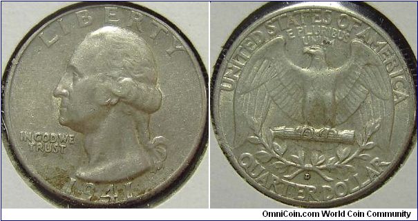 1941D Washington, Quarter Dollar