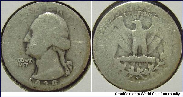 1939D Washington, Quarter Dollar