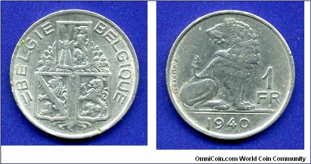 1 Frank.
*BELGIE-BELGIQUE*.
Leopold III (1934-1951).


Ni.