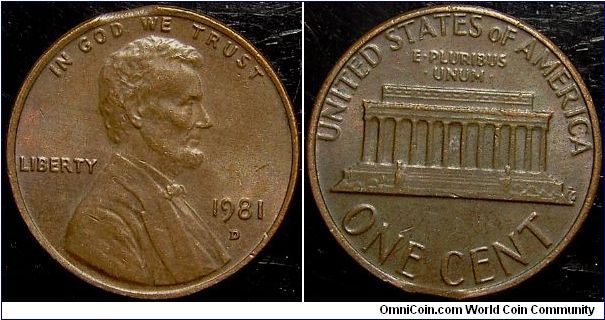 1981D Lincoln, One Cent, Clipped Planchet