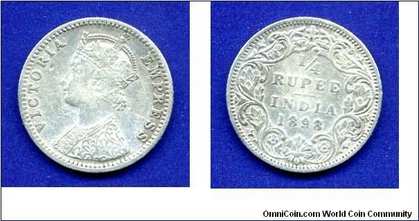 1/4 Rupee.
Victiria (1837-1901) Empress.


Ag917f. 2,92gr.