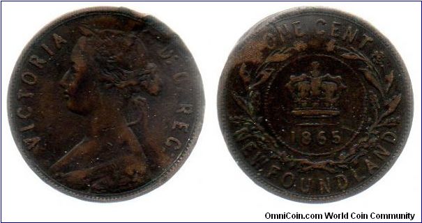 1865 Newfoundland 1 cent