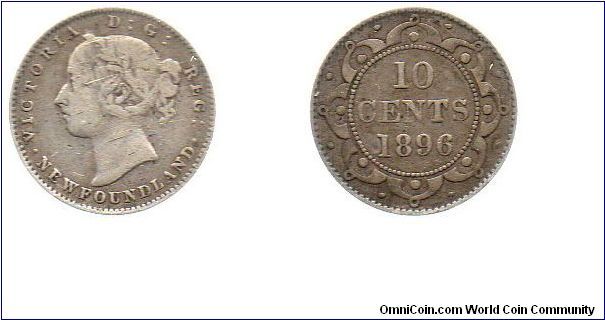 1896 Newfoundland 10 cents