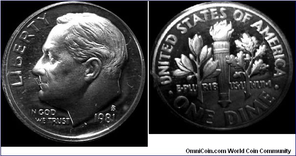 1981-S Proof Roosevelt Dime