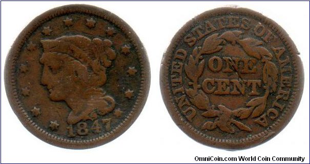 1847 1 cent