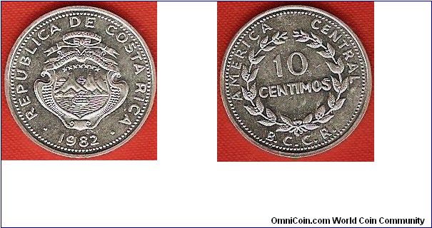 10 centimos
America Central
Banco Central de Costa Rica (B.C.C.R.)
aluminum