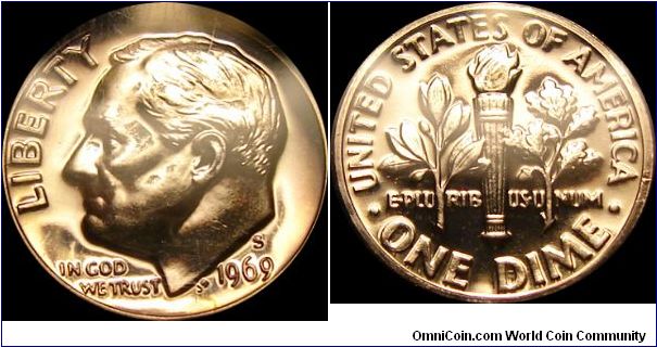 1969-S Proof Roosevelt Dime