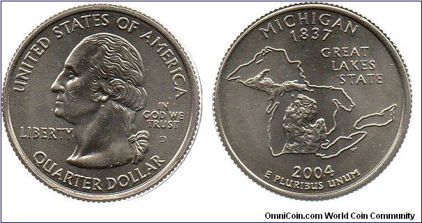 2004 1/4 Dollar - Michigan