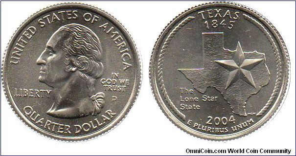 2004 1/4 Dollar - Texas