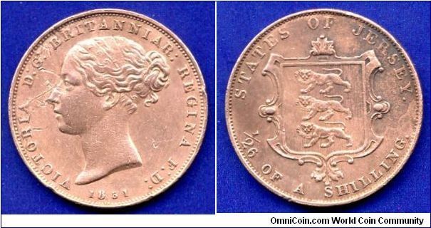 1/26 shilling.
Queen Victoria (1837-1901).


Cu.
