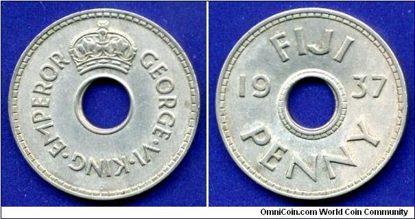 Penny.
George VI (1936-1952) King & Emperor.
Mintage 360,000 units.


Cu-Ni.