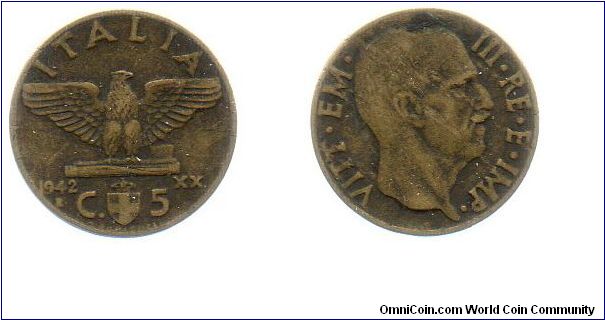 1942 5 centesimi