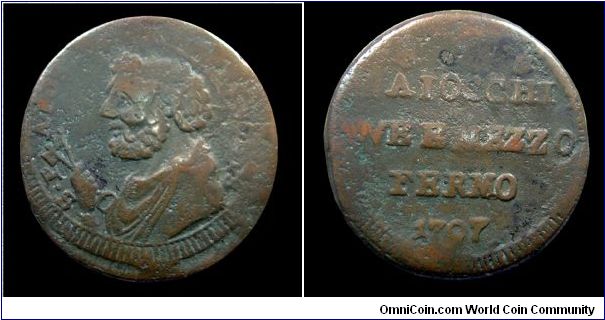 Papal States - Pius VI - Baiocchi 2 1/2 - Mint of Fermo - Copper