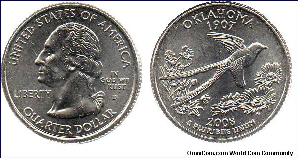 2008 1/4 Dollar - Oklahoma