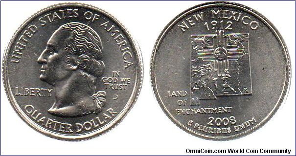 2008 1/4 Dollar - New Mexico