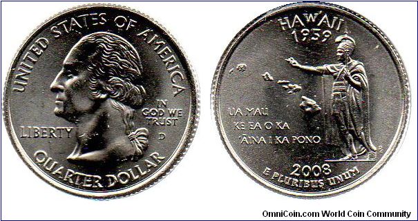 2008 1/4 Dollar - Hawaii