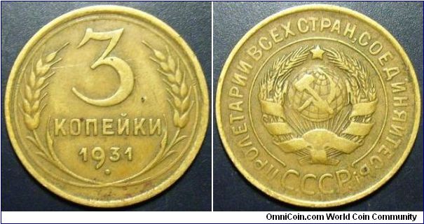 Russia 1931 3 kopek.