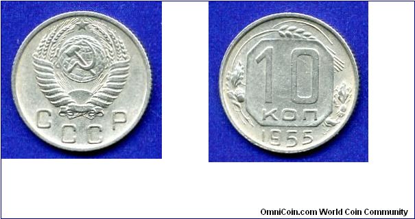 10 kopeks.
USSR.
15 turns of the tape on the arms.


Cu-Ni.